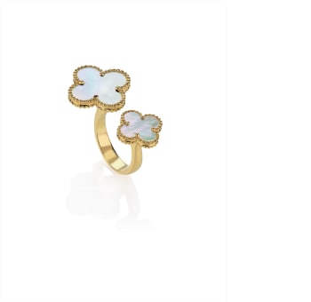 Van Cleef & Arpels A Gold and Mother-of-Pearl 'Alhambra' Ring