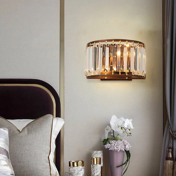 ĐÈN GẮN TƯỜNG Isabella Beveled Crystal Half-Drum Wall Lamp