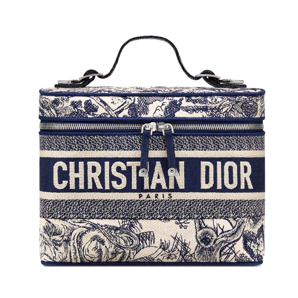 DiorTravel Vanity Case Blue Dior Oblique Embroidery  DIOR CH