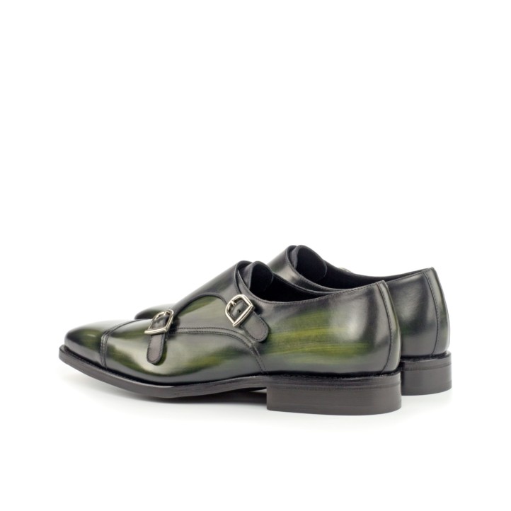 HENDERSON SHOES PERSONALIZATION Green Patina Double Monks HANDCRAFTED SHOES