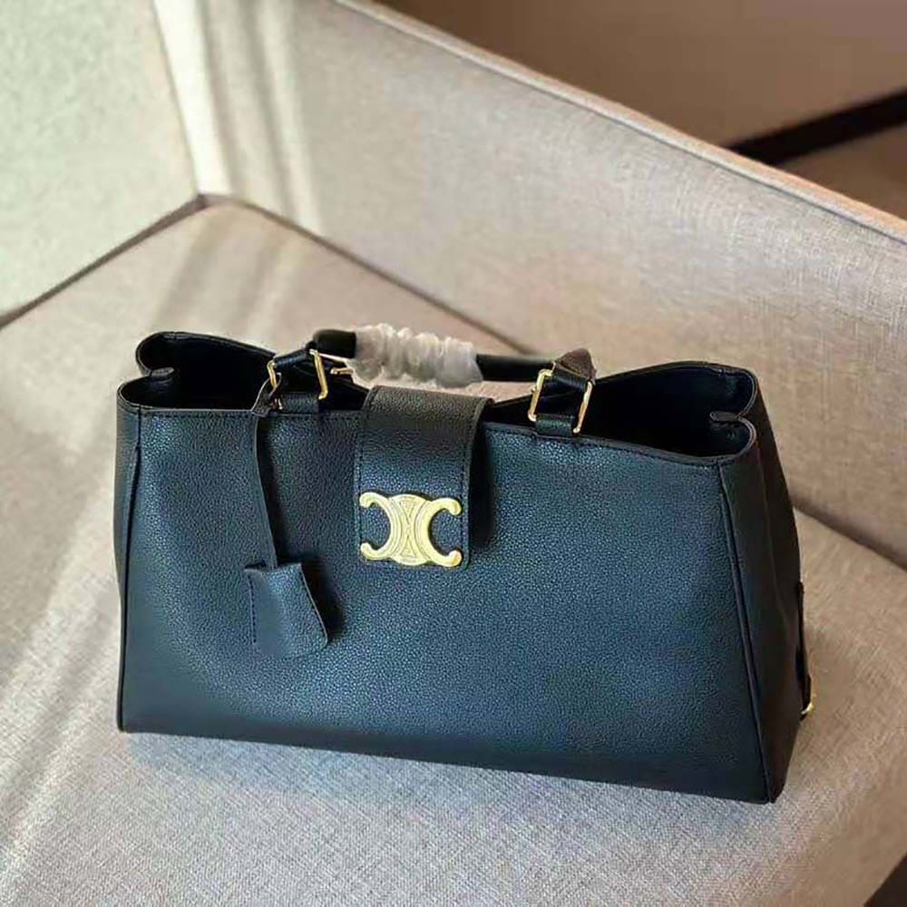 TÚI Celine Women Medium Appoline Bag in Supple Calfskin-Black