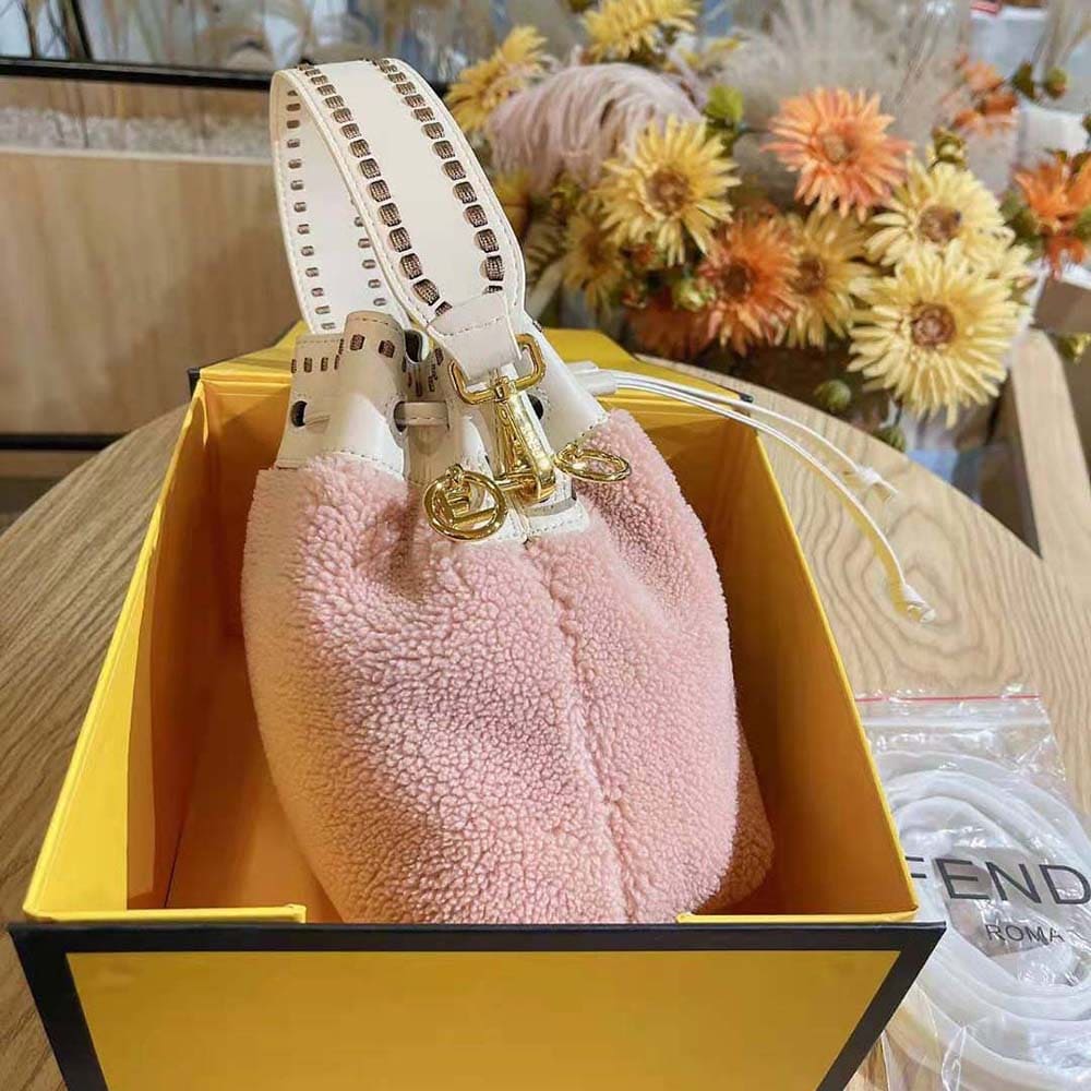 TÚI Fendi Women Mon Tresor Pink Sheepskin Mini-Bag