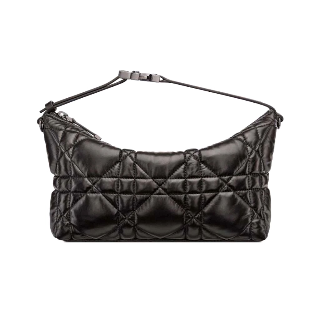 TÚI Dior Women Medium Diortravel Nomad Pouch Black Macrocannage Calfskin