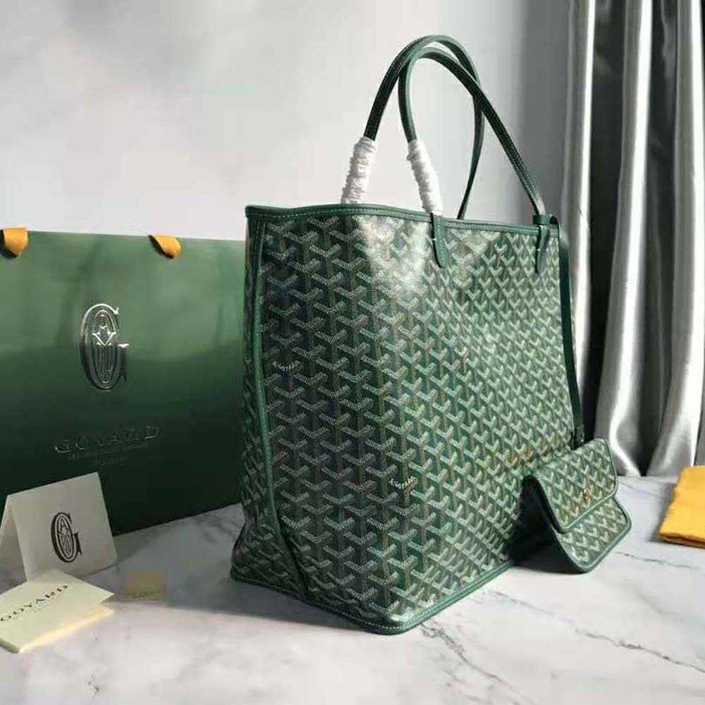 TÚI Goyard Women Sac Saint Louis GM in Goyardine Canvas & Chevroches Calfskin-Green