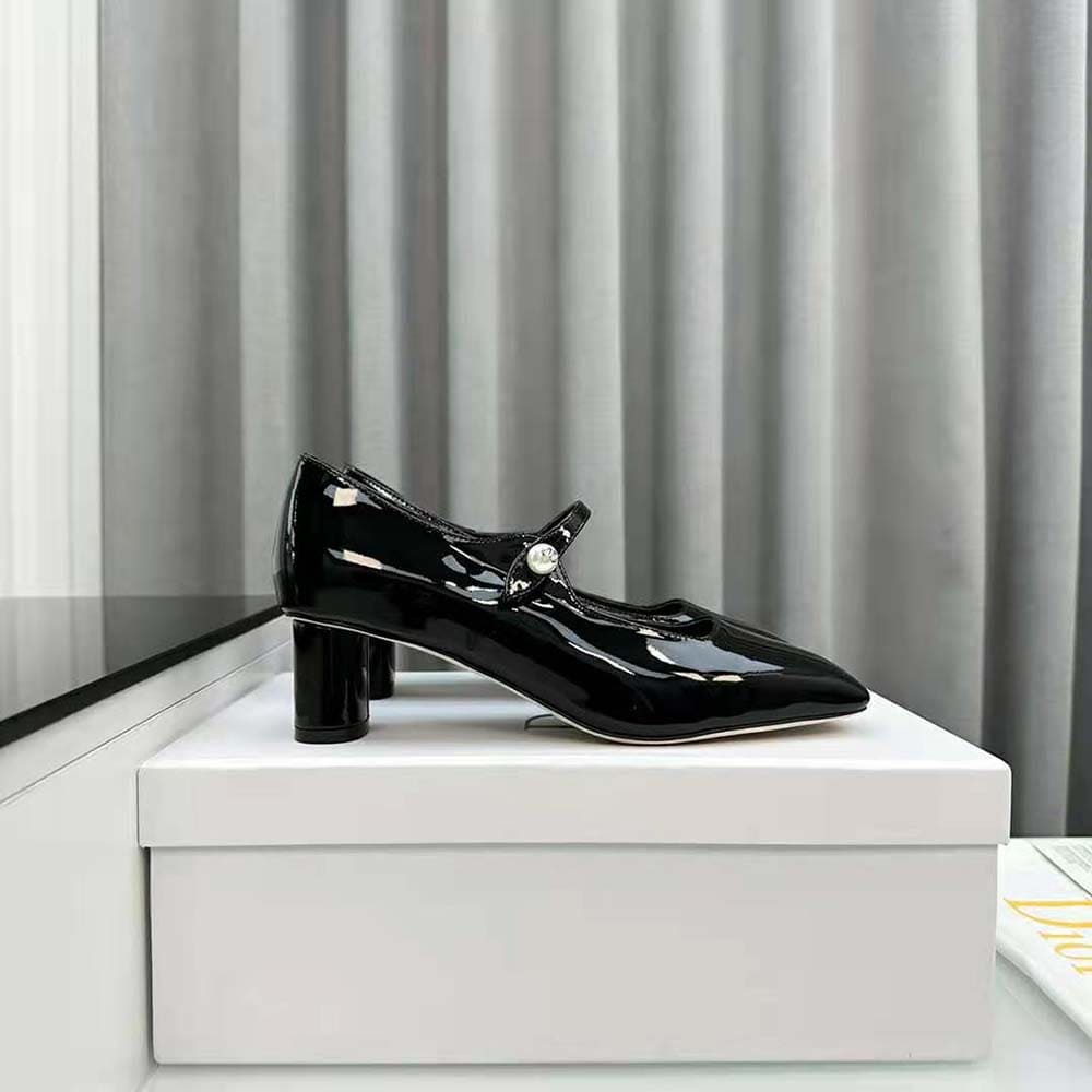 GIÀY Dior Women Jolie Dior Pump Black Patent Calfskin
