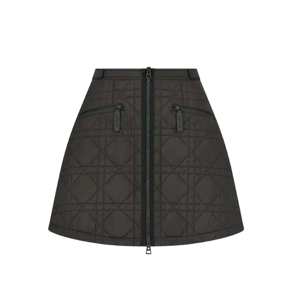 Chân váy Dior Macrocannage Flared Miniskirt Black Quilted Technical Taffeta