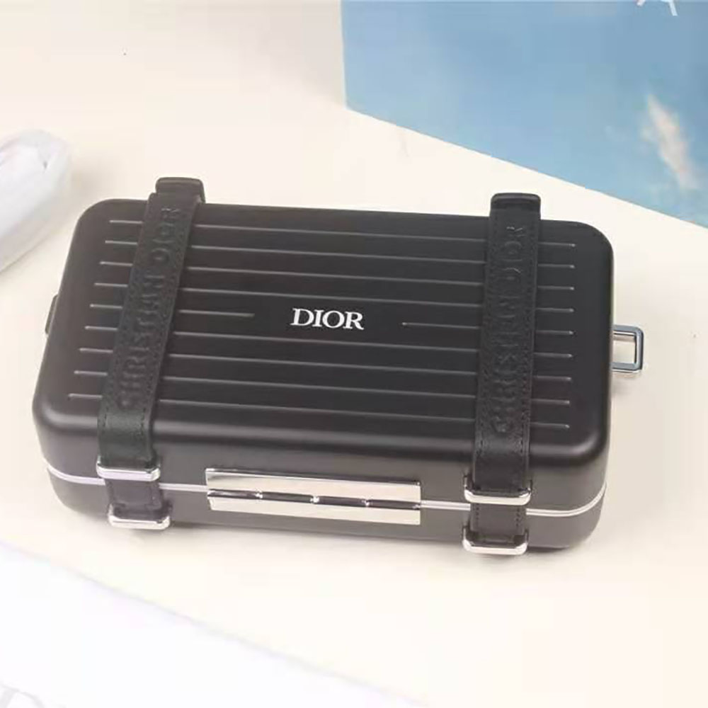 TÚI DIOR RIMOWA Personal Clutch Aluminum and Grained Calfskin-Black