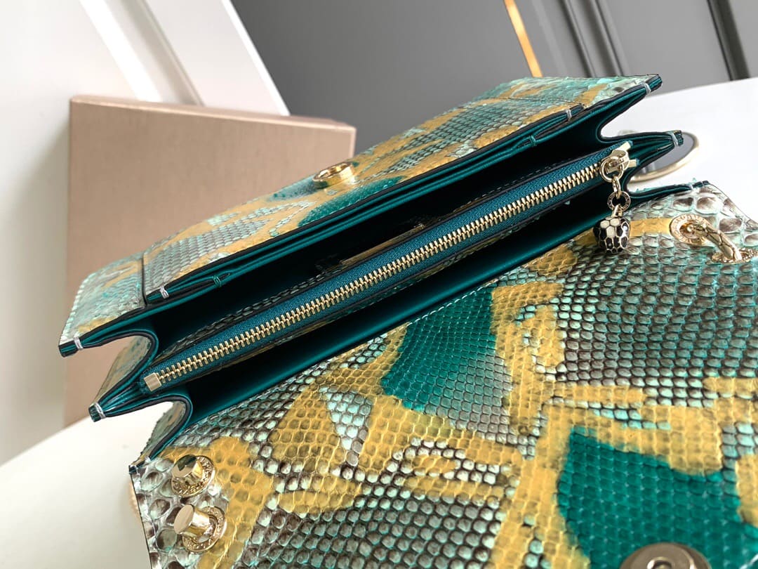 TÚI BVLGARI SERPENTI PYTHON SKIN DA TRĂN