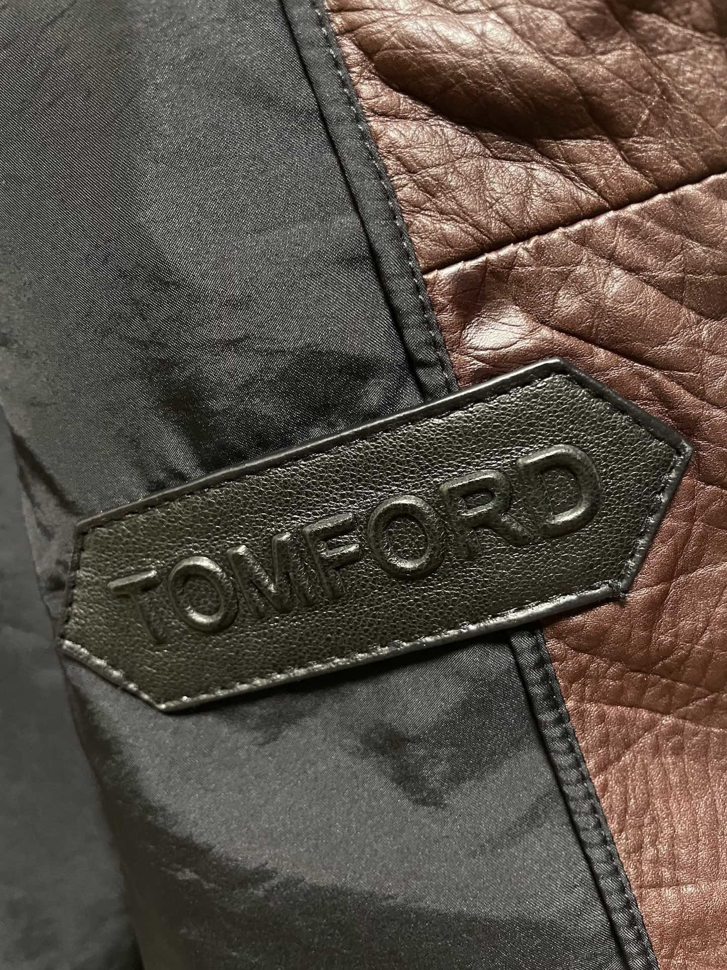 ÁO TOM FORD BORDEAUX LEATHER JACKET