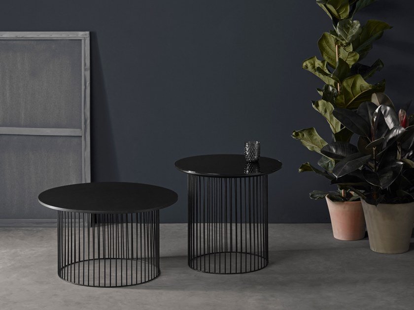 BÀN TRÀ PALERMO Round steel and wood COFFEE TABLE
