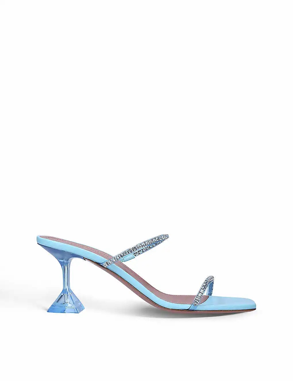 GIÀY AMINA MUADDI Gilda crystal-embellished metallic-leather heeled sandals