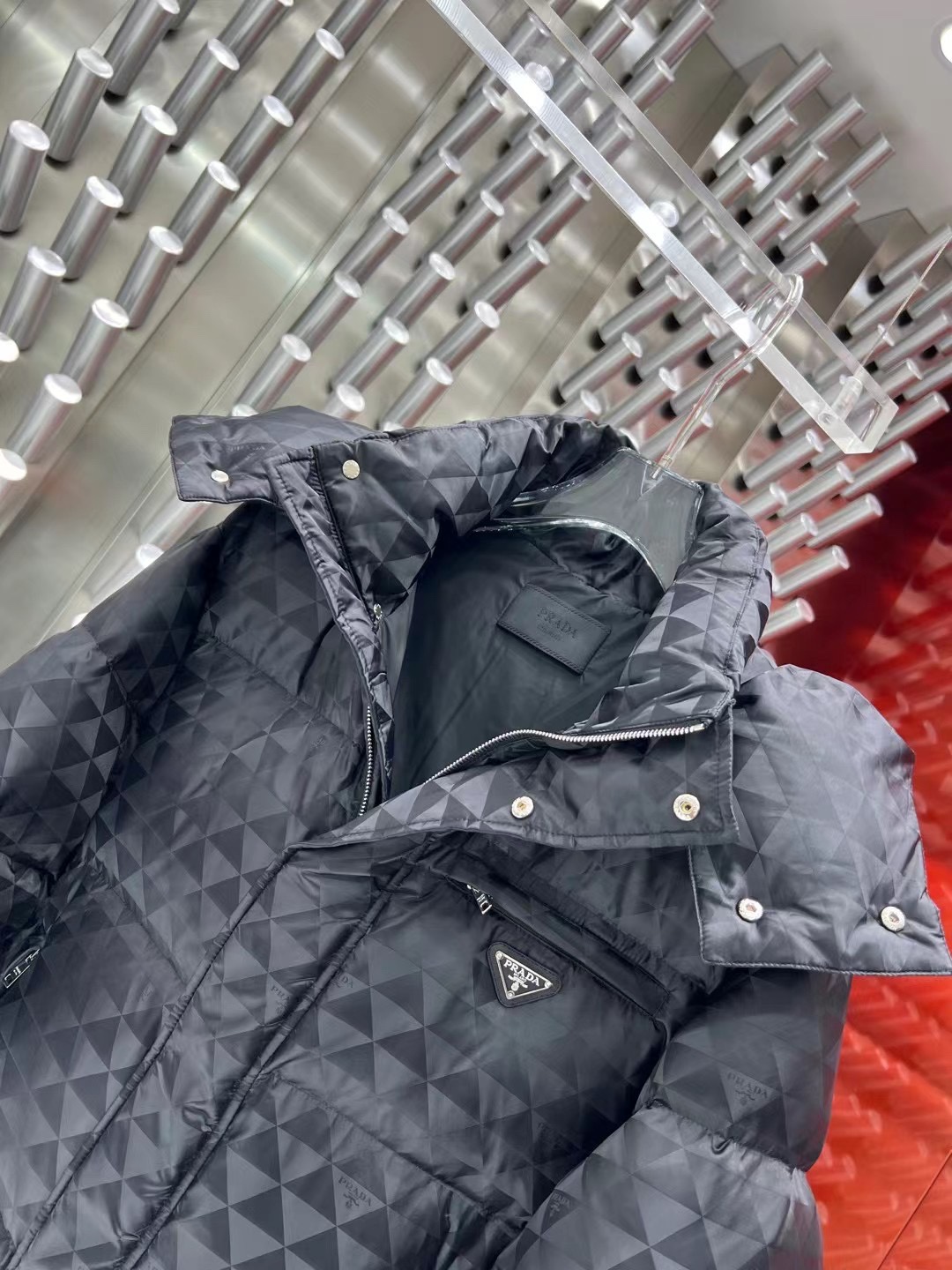 ÁO PRADA Triangle Down Jacket Coat