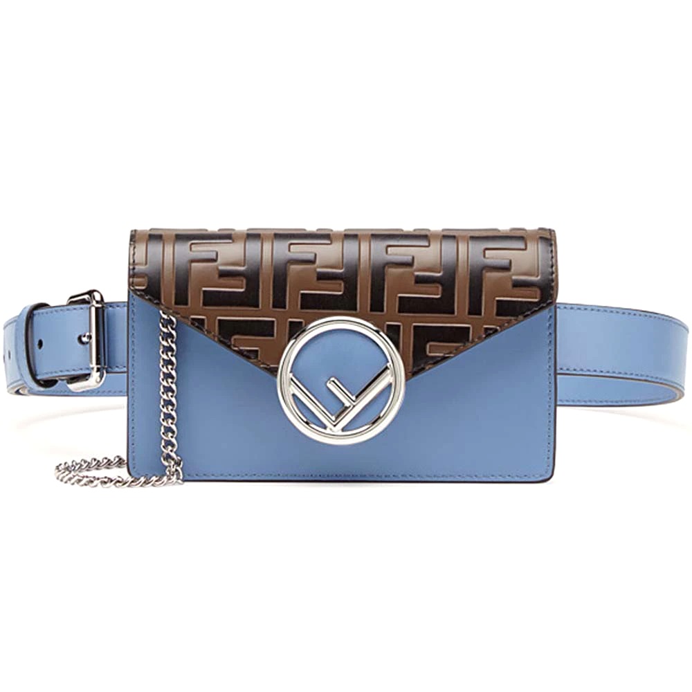 TÚI Fendi Women Belt Bag in Calf Leather-Blue