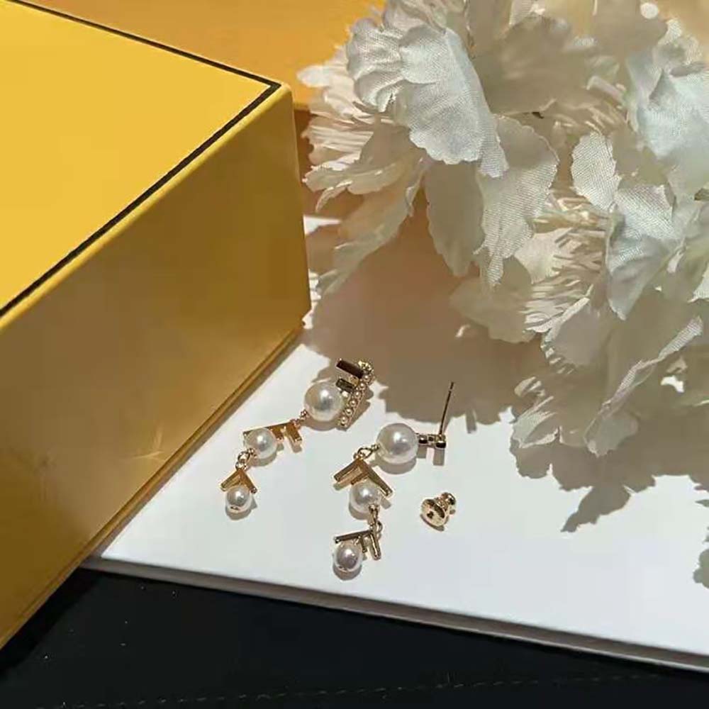 Bông tai Fendi First Earrings Gold-colored