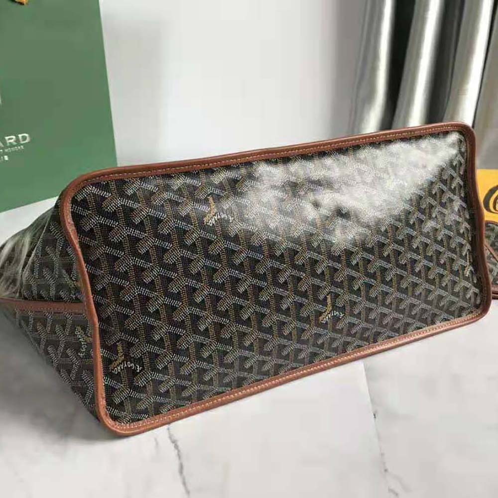 TÚI Goyard Women Sac Saint Louis GM in Goyardine Canvas & Chevroches Calfskin-Brown