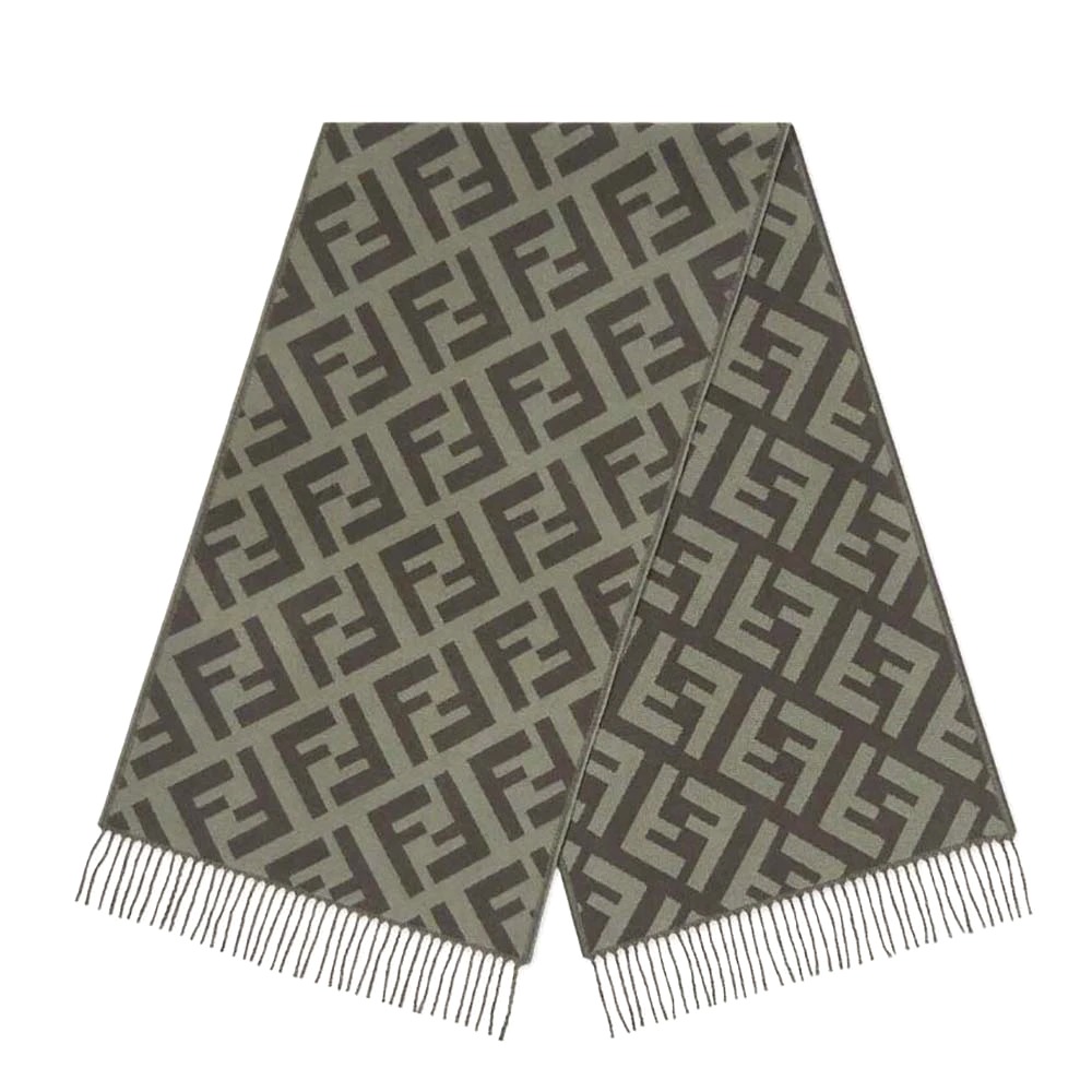 KHĂN Fendi Women FF Scarf Green Cashmere Scarf