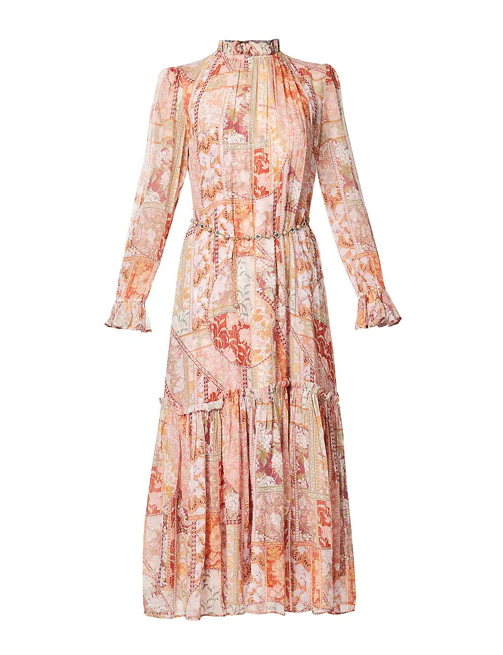 VÁY ZIMMERMANN Floral-print ruffle-detailed woven midi dress