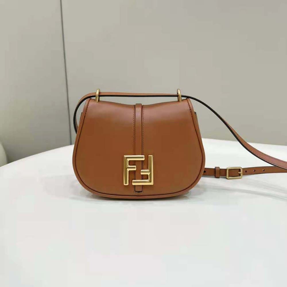 TÚI FENDI Women C’mon Mini Brown Leather Bag