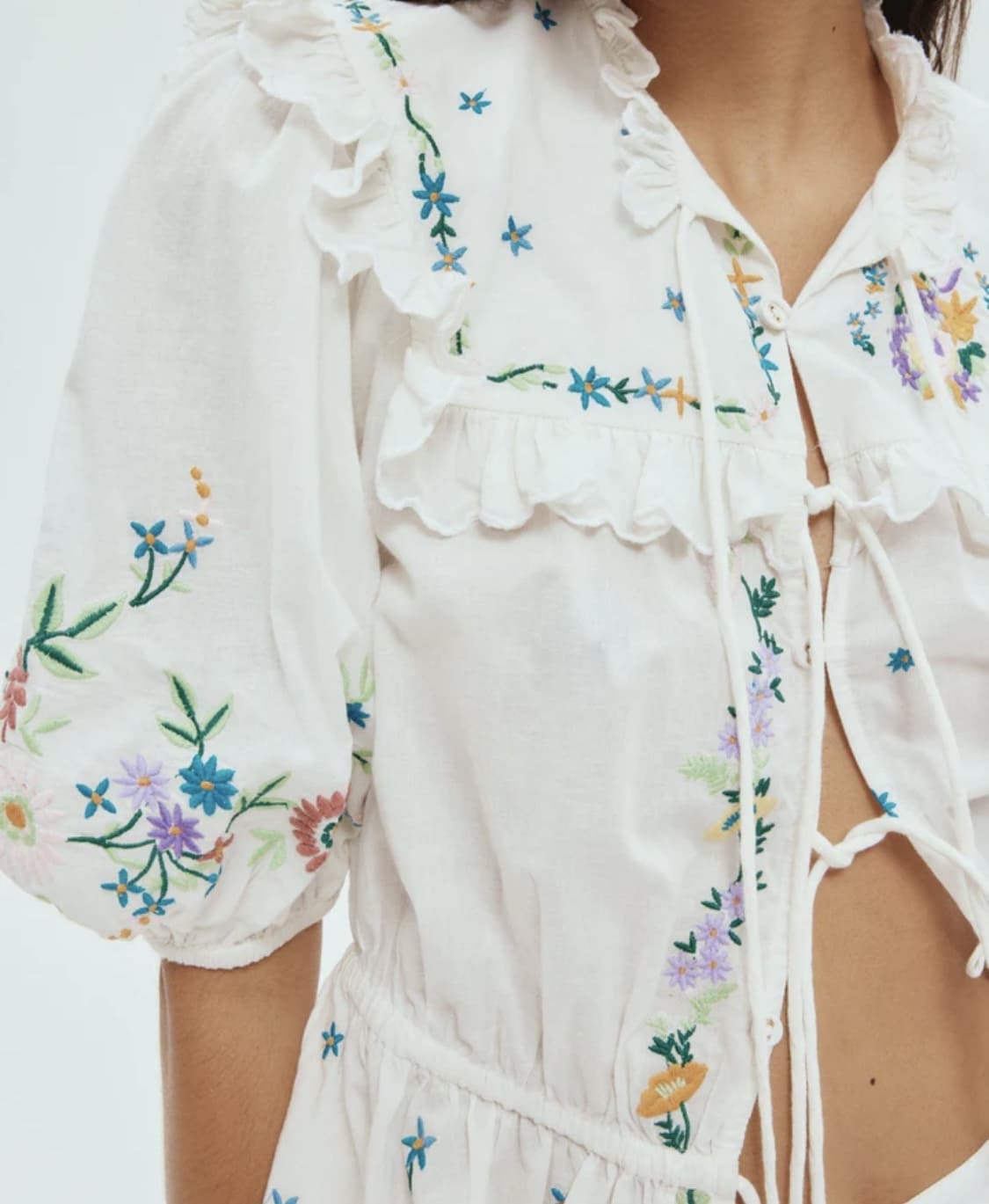 BỘ ALEMAIS HOA THÊU ALEMAIS IN COTTON High Classy