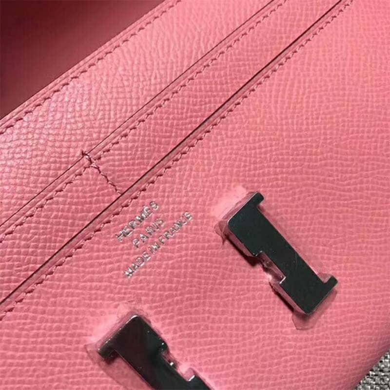 Ví Hermes Women Constance Long Wallet in Calfskin Leather-Pink