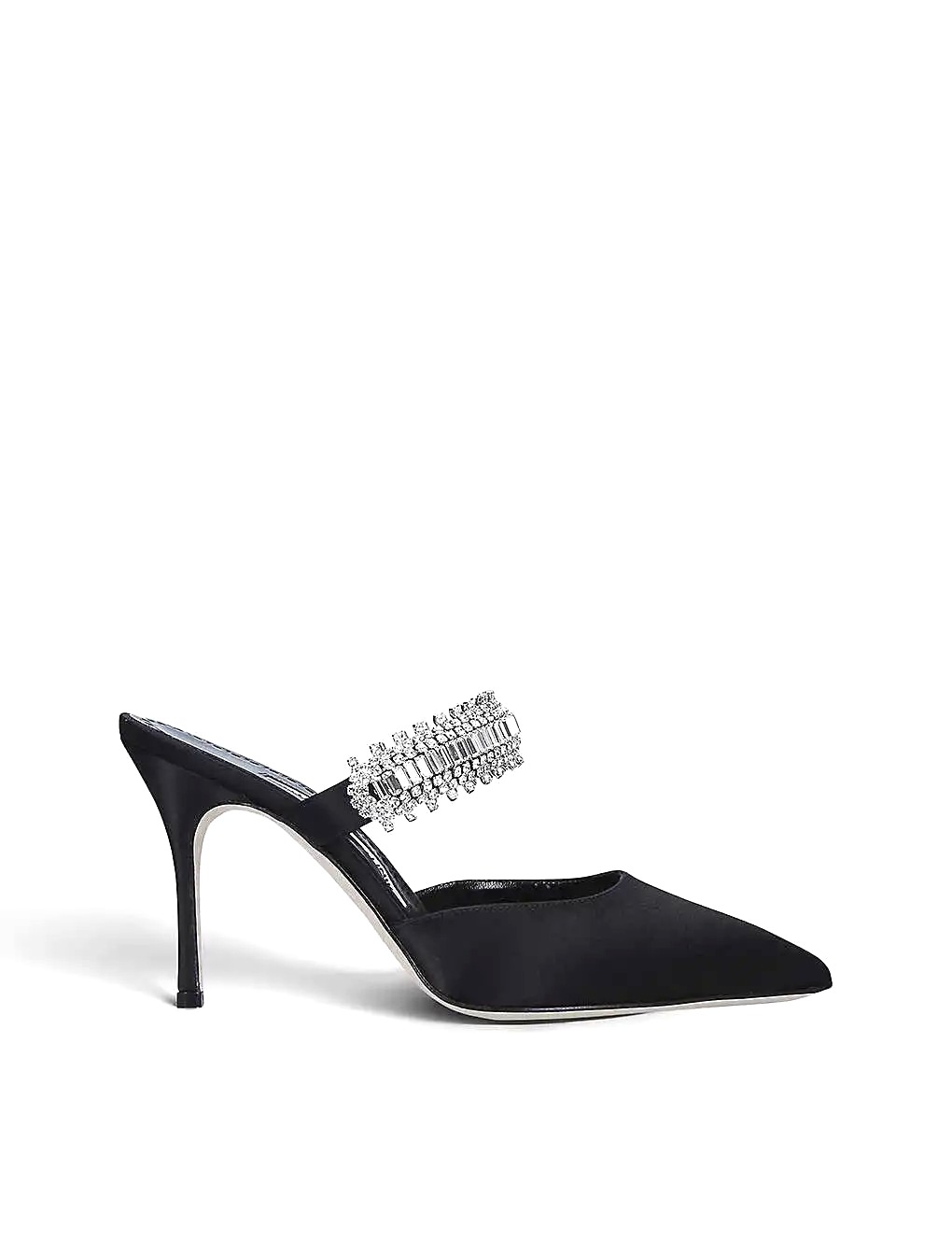GIÀY MANOLO BLAHNIK Lutara crystal-embellished satin mules