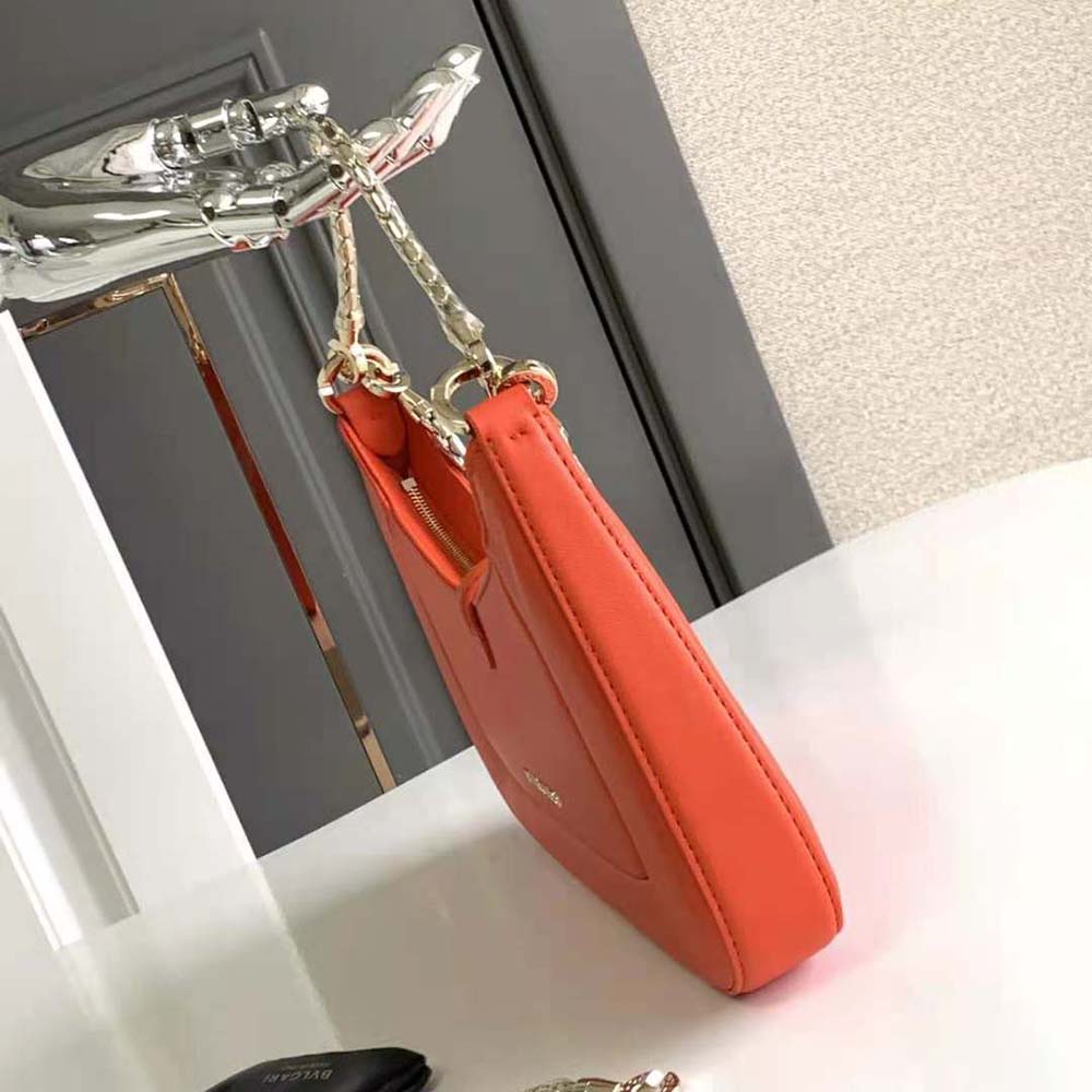 TÚI BVLGARI Women Serpenti Baia Small Shoulder Bag in Calf Leather-Orange