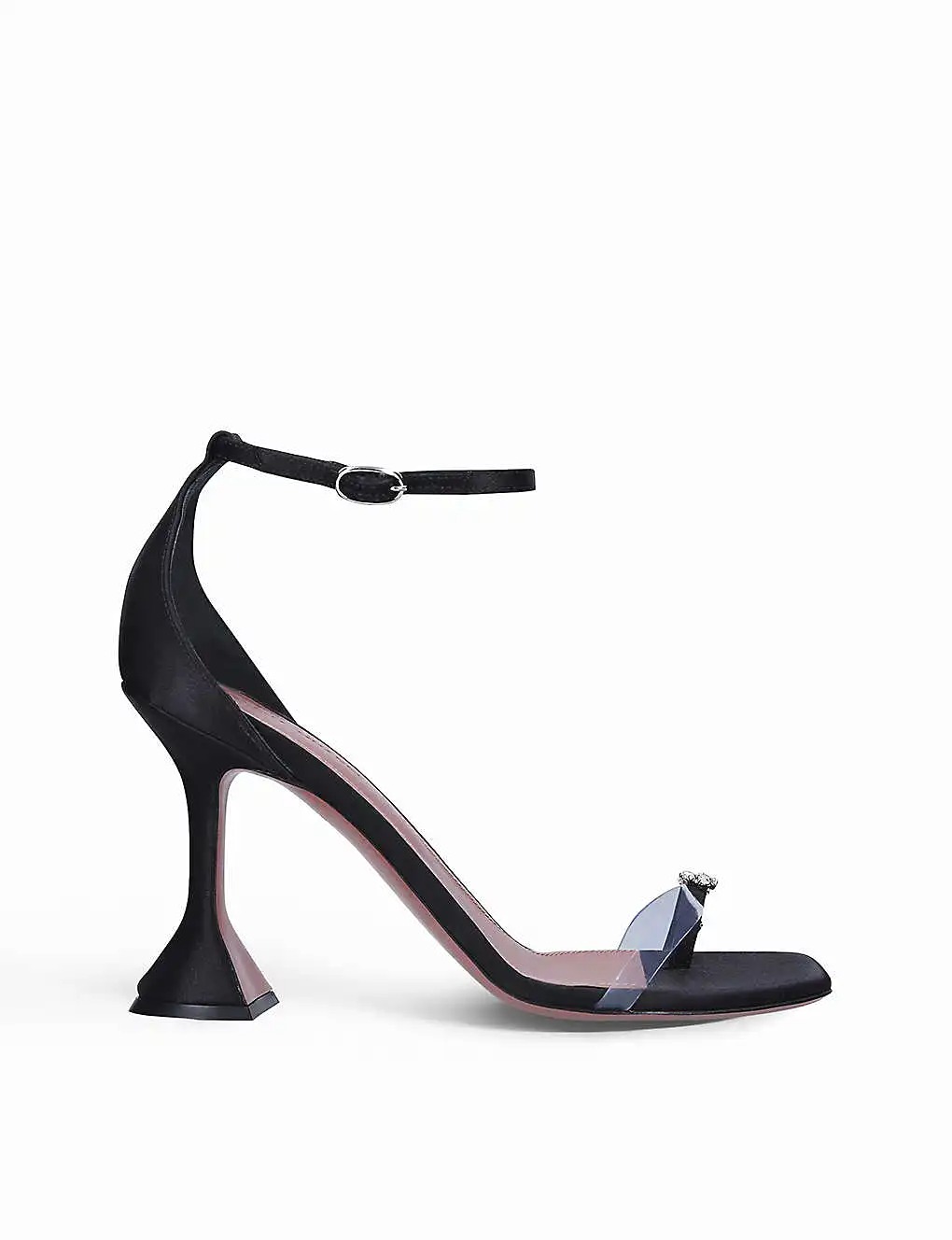 GIÀY AMINA MUADDI Daisy crystal-embellished satin heeled courts