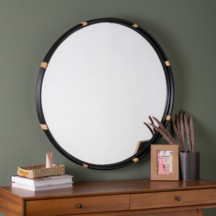 GƯƠNG AMI Round Wood Accent Mirror