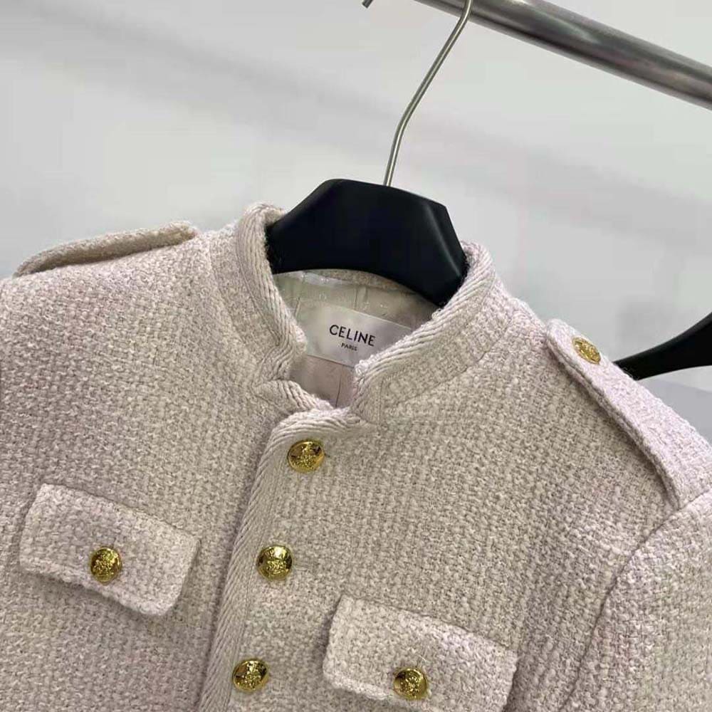 ÁO Celine Women Alluré Jacket in Bouclette Natté