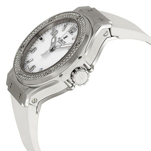 ĐỒNG HỒ HUBLOT Big Bang White Dial Diamond Bezel White Rubber Unisex Watch