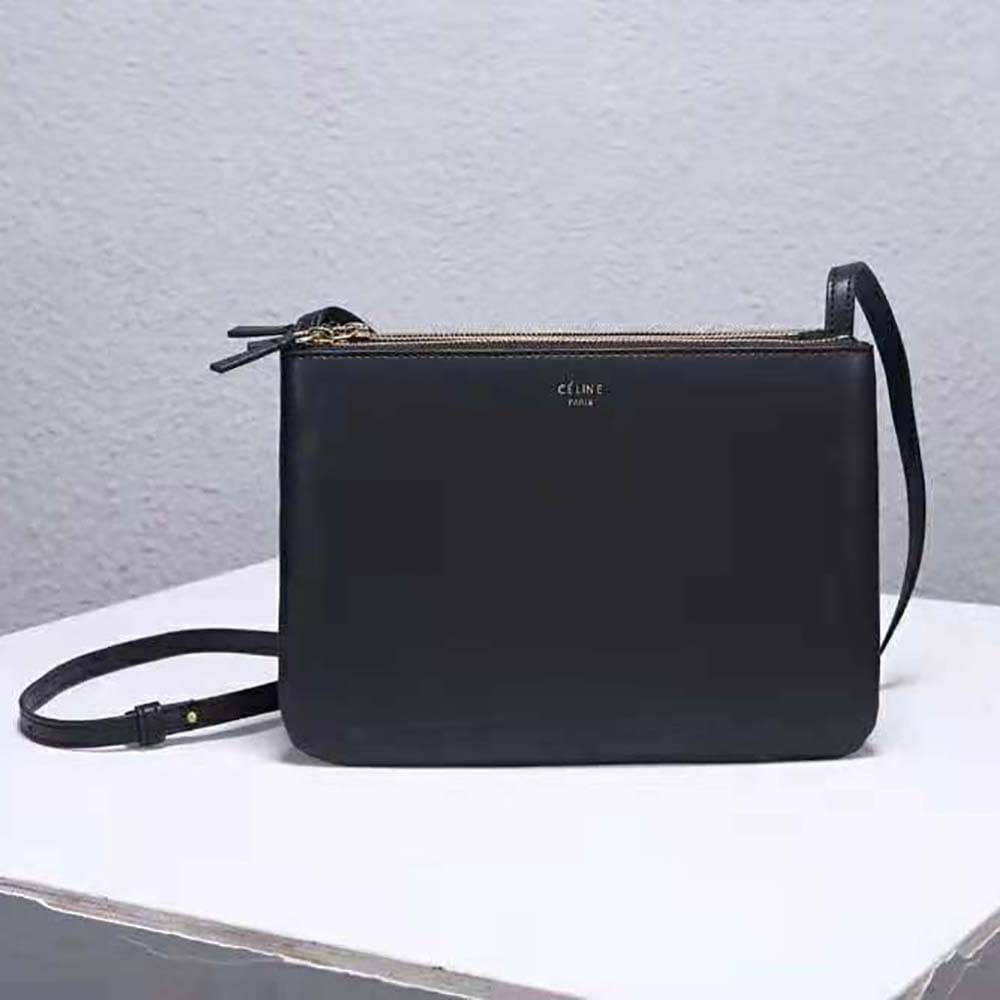 TÚI Celine Women Large Trio Bag in Smooth Lambskin-Black