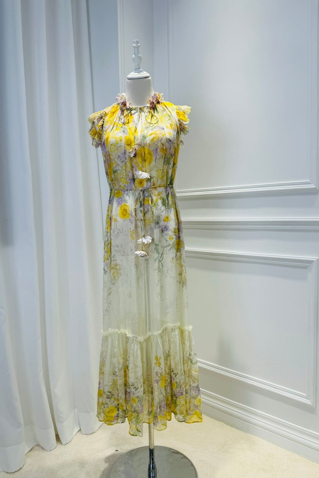 VÁY ZIMMERMANN SHORT SLEEVE LONG DRESS FLOWER High Classy