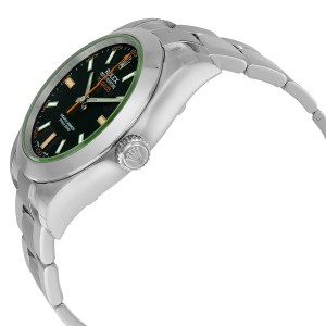 ĐỒNG HỒ ROLEX Milgauss Black Dial Domed Bezel Green Crystal Oyster Bracelet