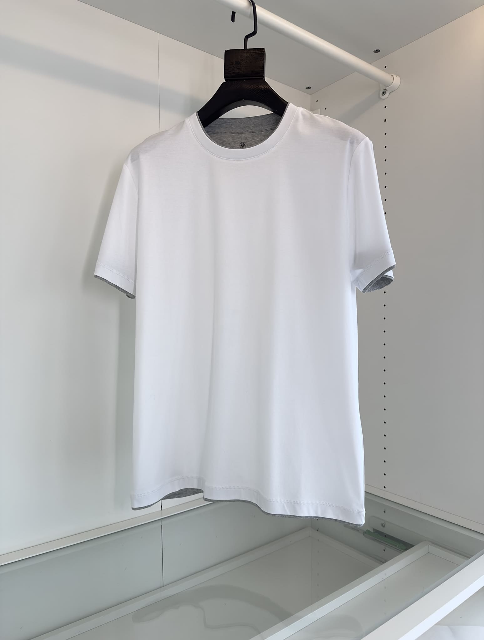 ÁO BRUNELLO CUCINELLI LOGO WHITE T SHIRT