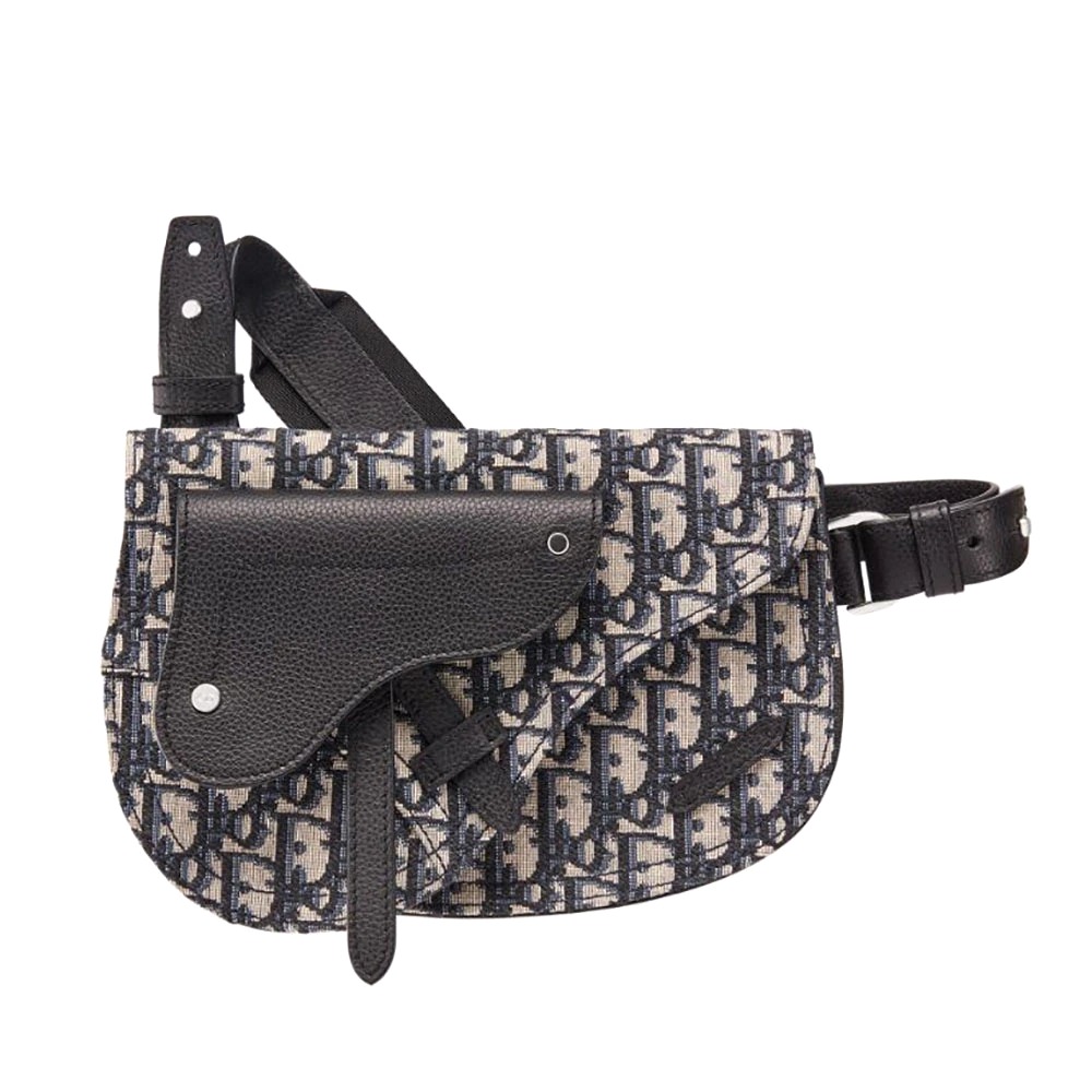 TÚI Dior Saddle Pouch Dior Oblique Jacquard-Silver