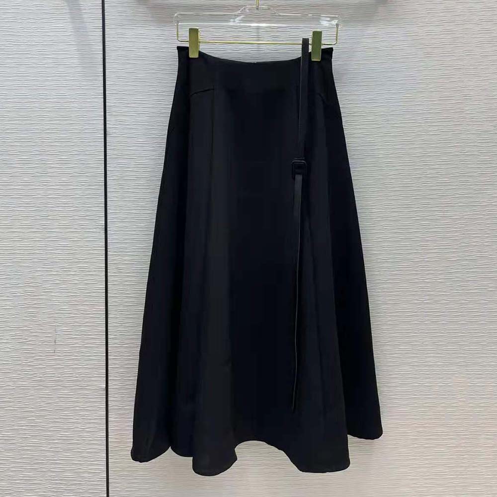 Chân váy Dior Mid-Length Skirt Black Wool and Silk