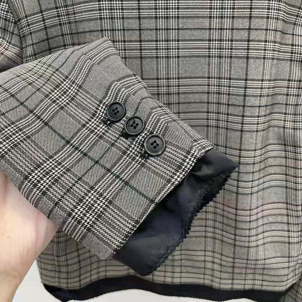 ÁO Miu Miu Women Single-breasted Prince of Wales Check Jacket