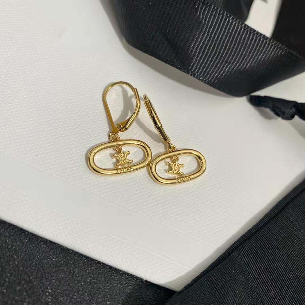 Bông tai Celine Women Maillon Triomphe Mobile Earrings in Brass with Gold Finish