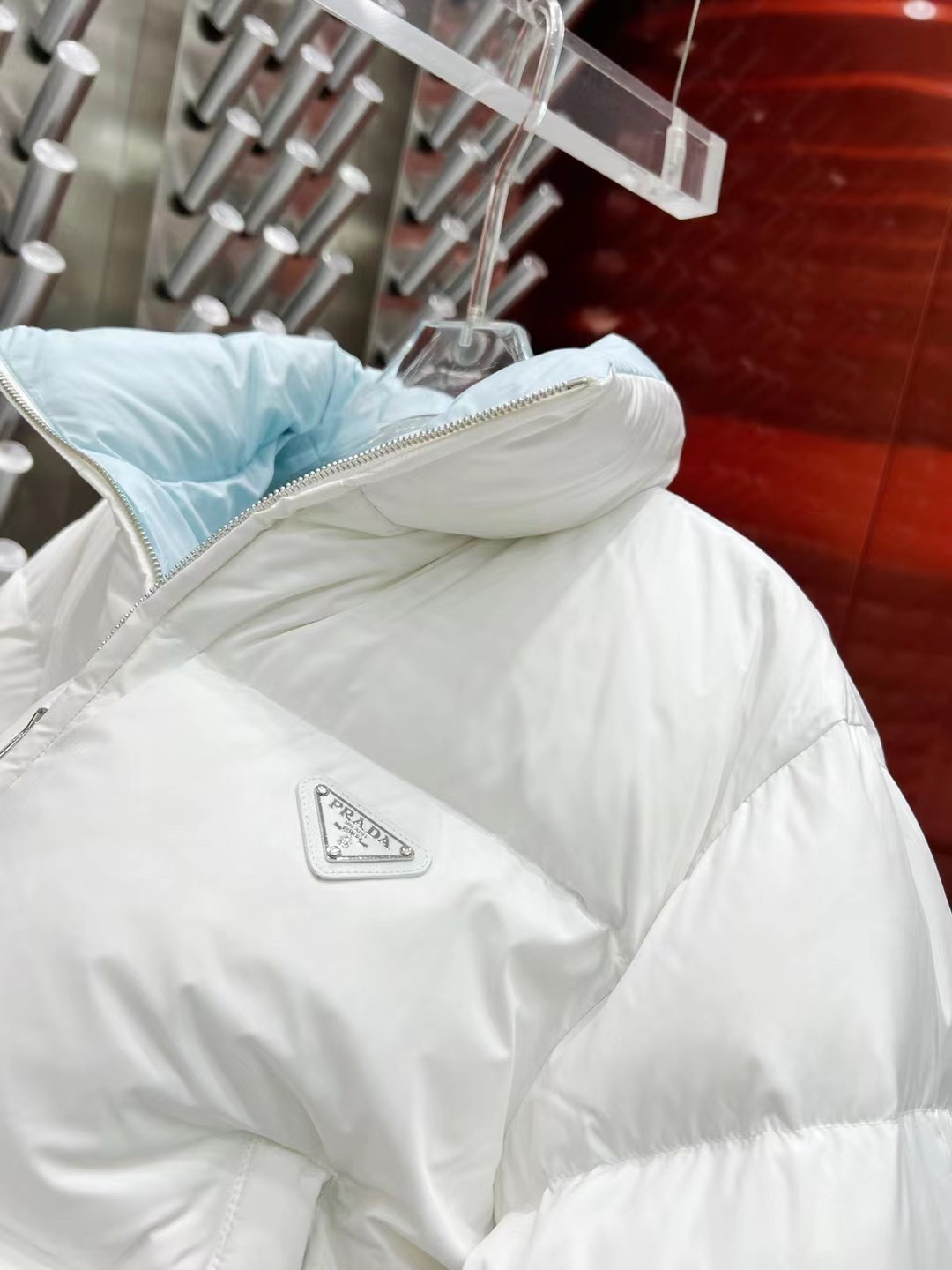 ÁO PRADA Triangle Down Jacket Coat