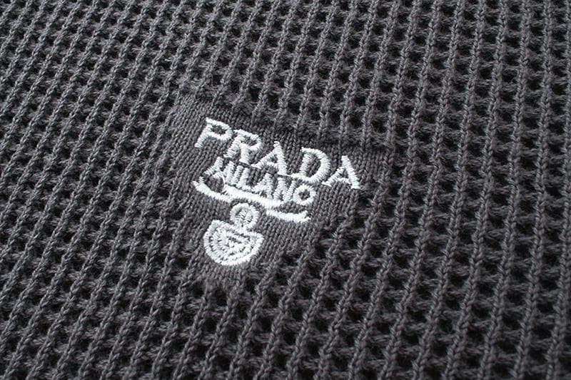 ÁO PRADA POLO SHIRT MESH MÀU XÁM UNISEX