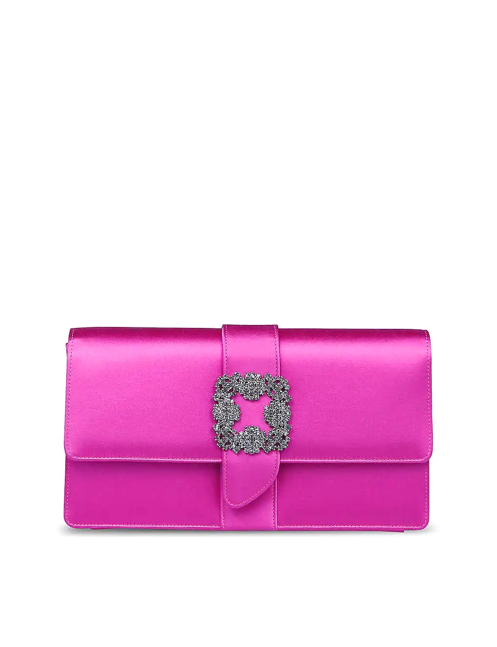 TÚI MANOLO BLAHNIK Capri crystal-embellished satin clutch