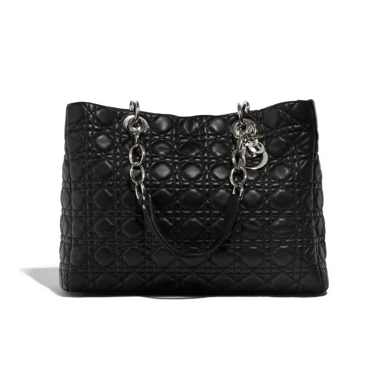 TÚI DIOR Shopper Medium Lamb Black da cừu