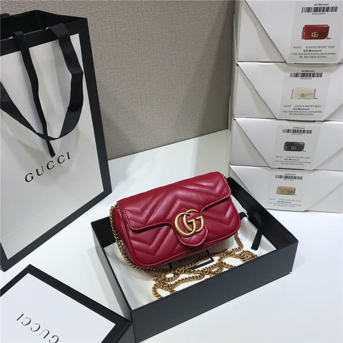 TÚI Gucci GG marmont super mini bag red Top Quality