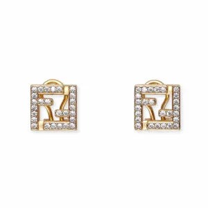 Bông tai Fendi Women FF Earrings Gold-Colored Finish Gold
