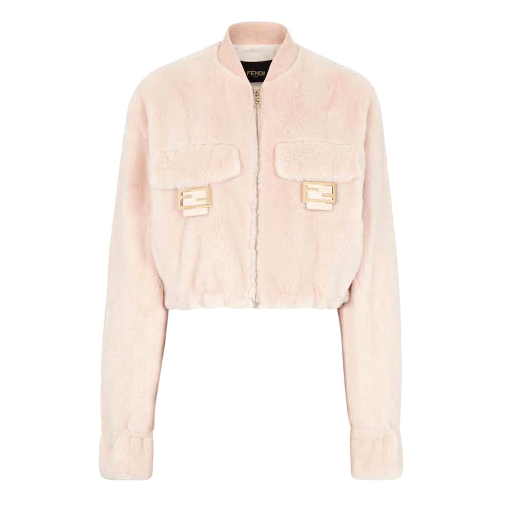 ÁO Fendi Women Pink Mink Bomber Jacket