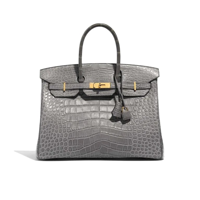 TÚI Hermès Birkin 35 Matte Alligator Graphite Gold Buckle khóa vàng