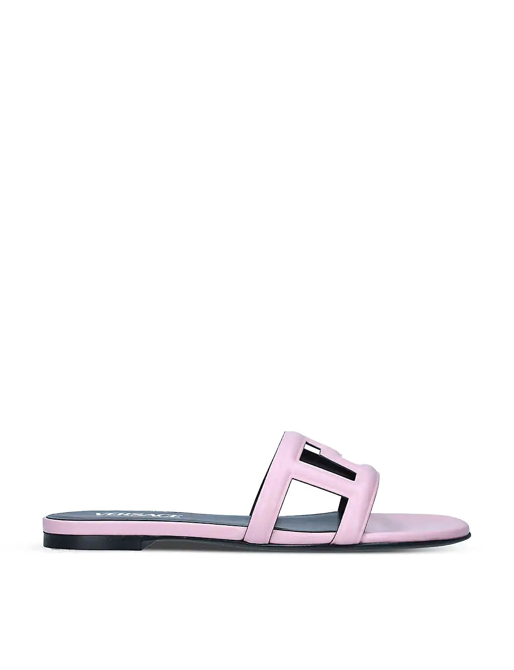 DÉP VERSACE Greca caged leather sliders
