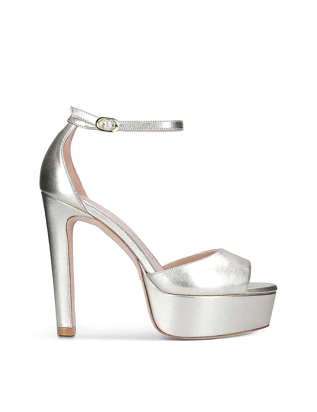 GIÀY STUART WEITZMAN Disco stiletto metallic-leather platform sandals