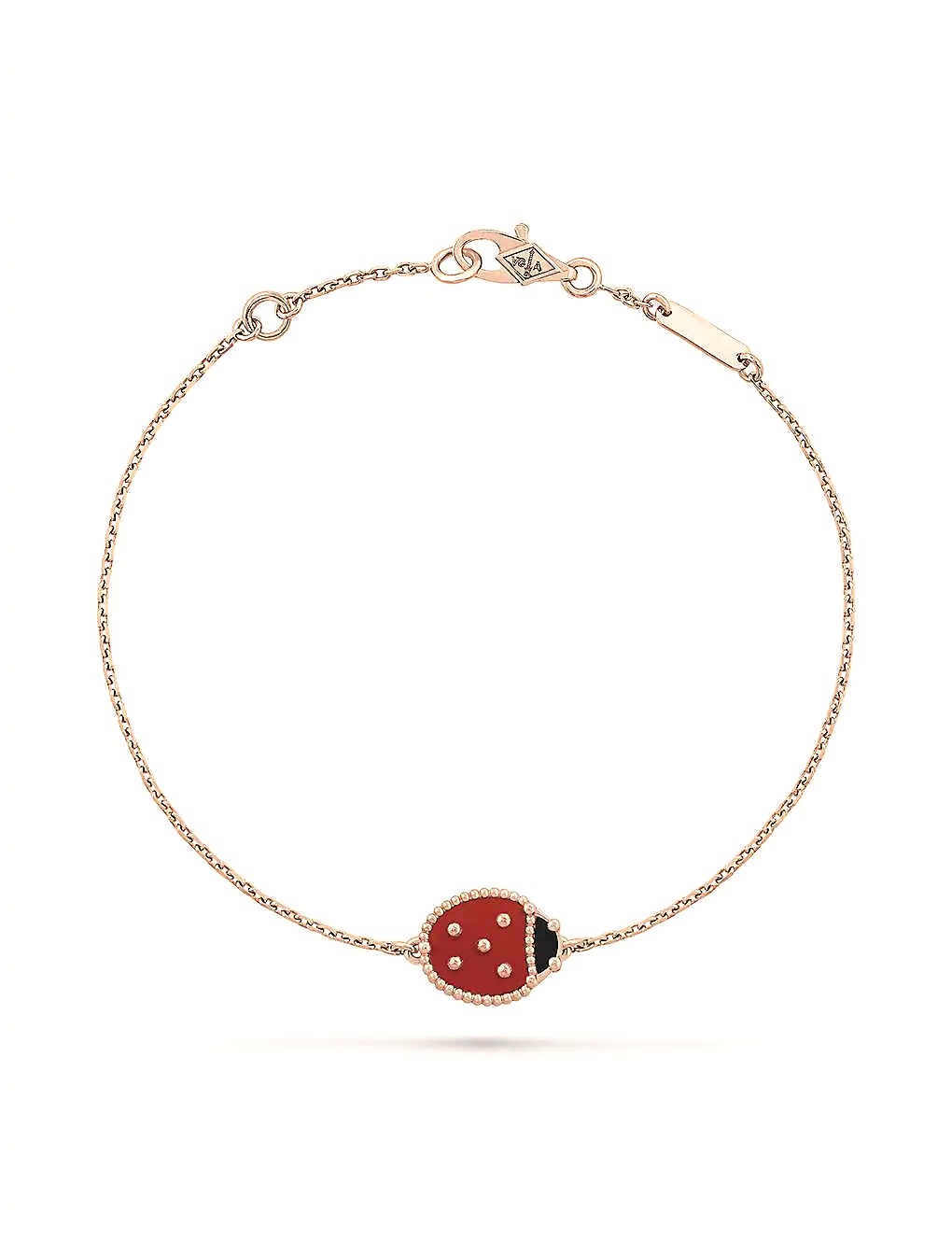Lắc tay VAN CLEEF & ARPELS Lucky Spring 18ct rose gold, carnelian and onyx bracelet 18K GOLD