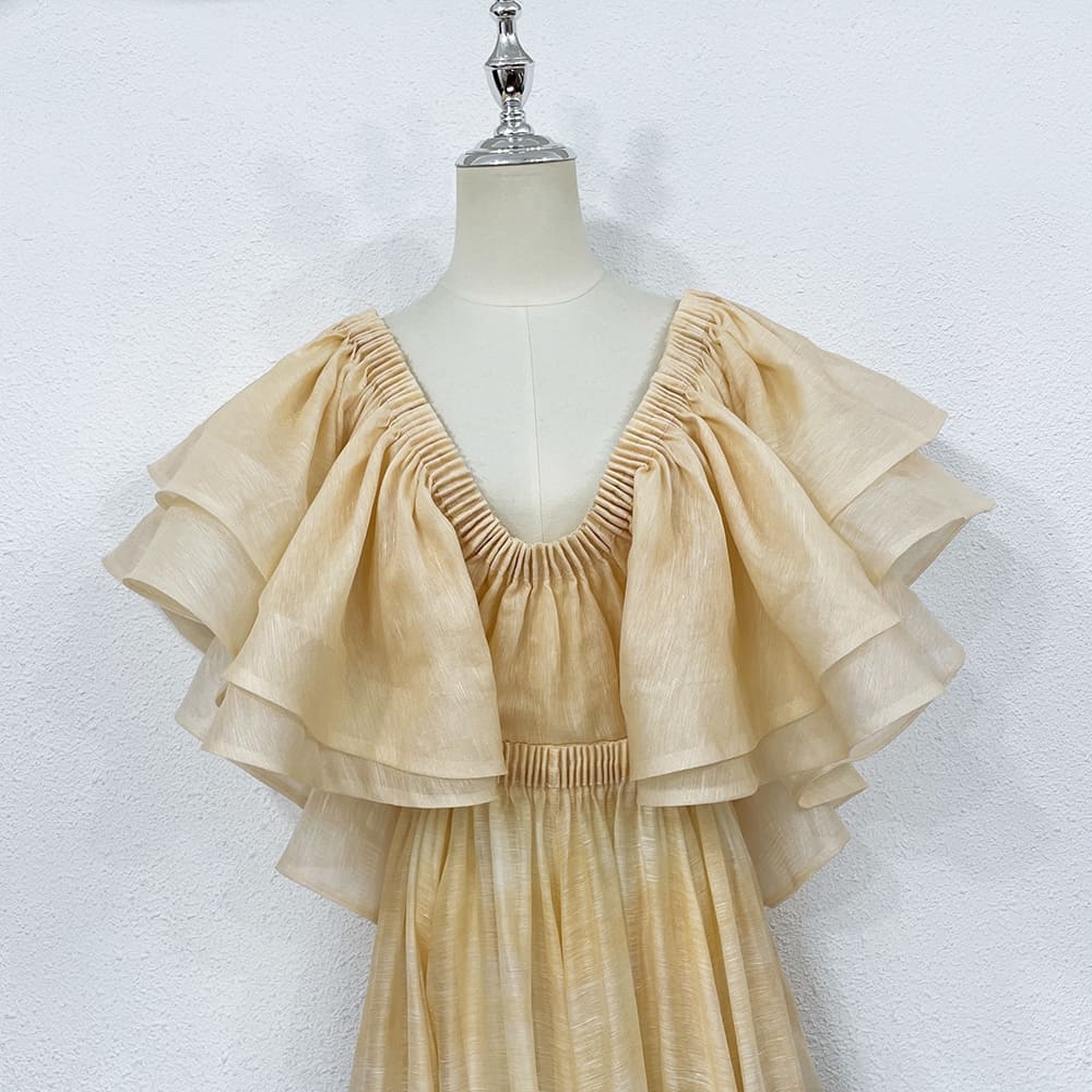 VÁY ZIMMERMANN Vintage Flower Short Sleeve Long Dress High Classy